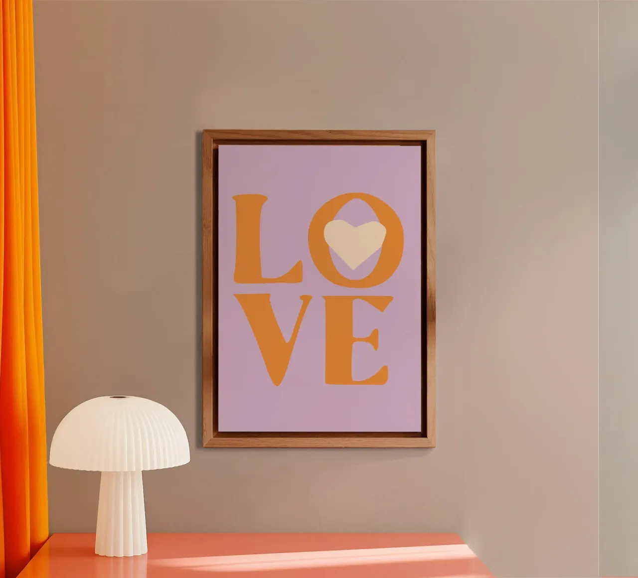BIG LOVE lilac orange alu-dibond by Carolin Vonhoff