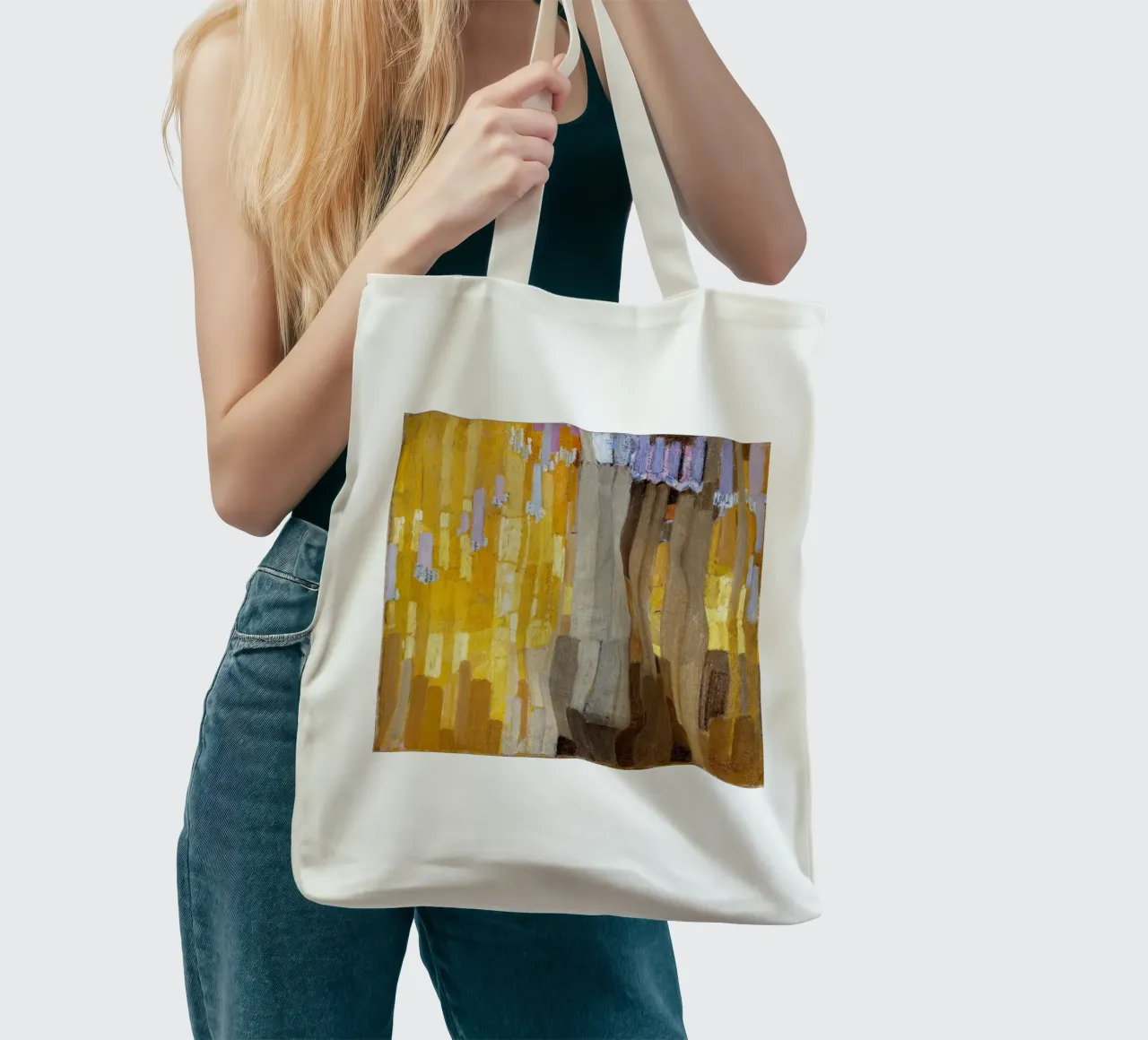 Composizione di linee verticali 1913 borsa in juta da martina