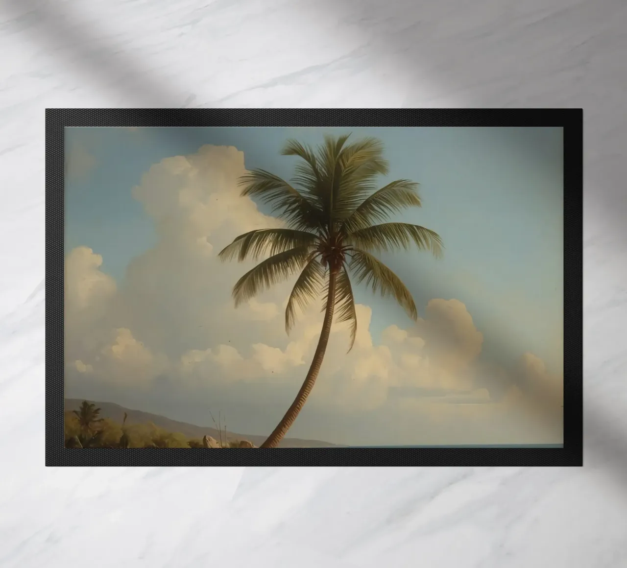 Paesaggio costiero con una palma ad alto fusto zerbino da DesignDoodle