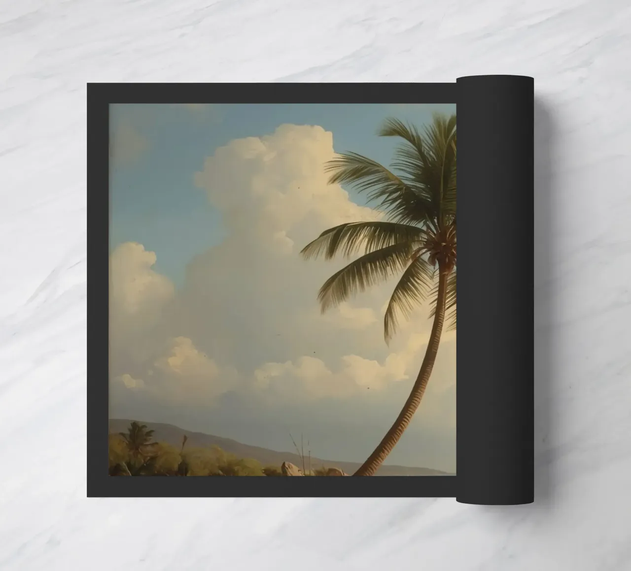 Paesaggio costiero con una palma ad alto fusto zerbino da DesignDoodle