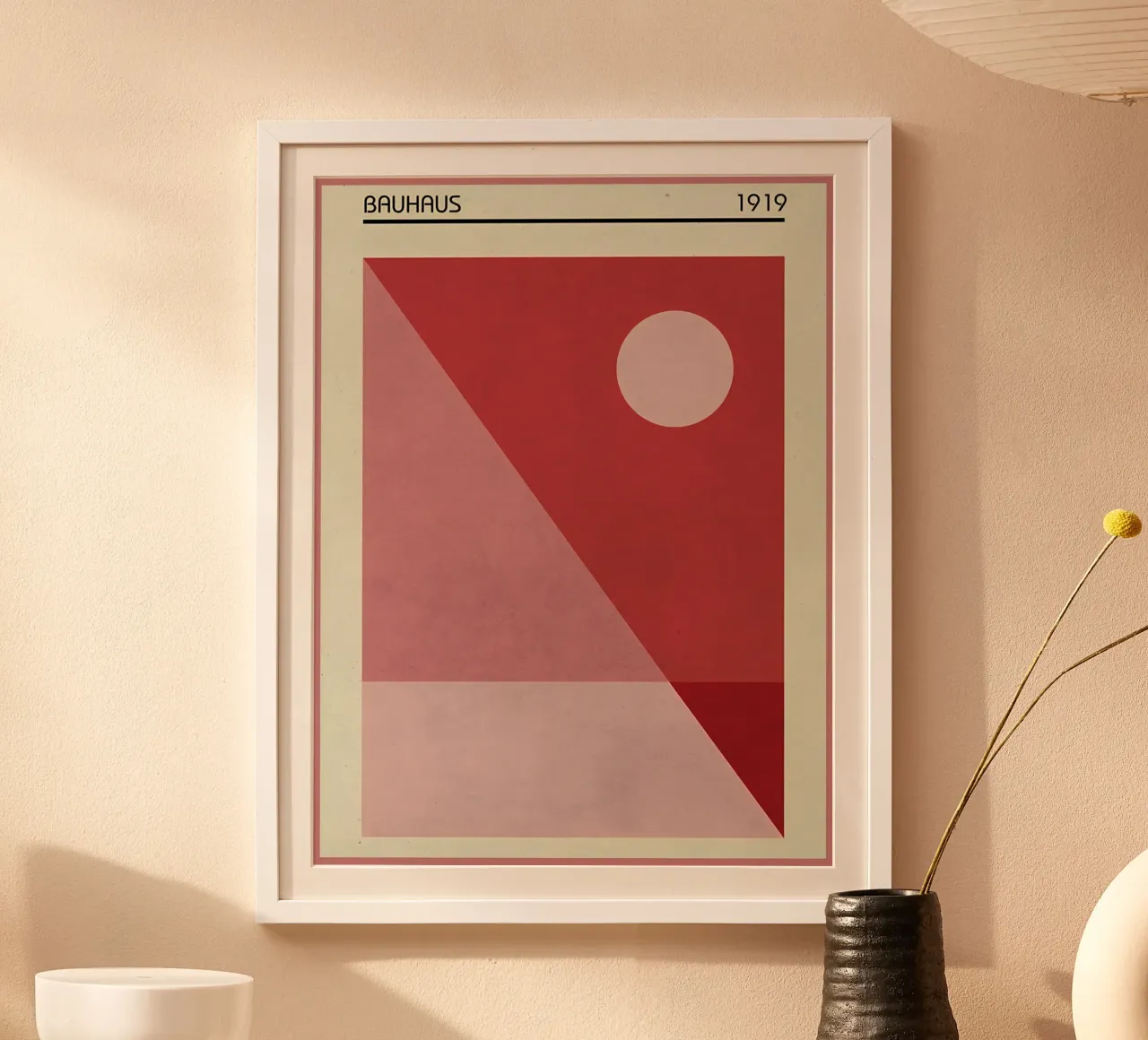 Bauhaus Geometric Art Red 1900 poster de Edson Studio