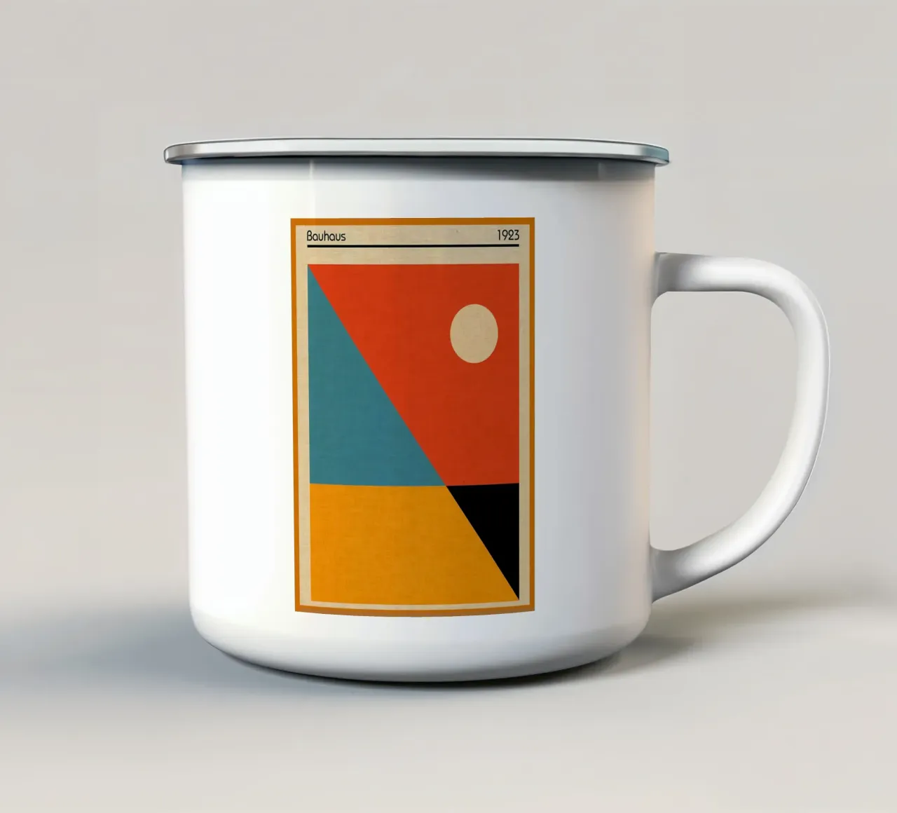 Arte geometrica Bauhaus tazza in smalto da Edson Studio