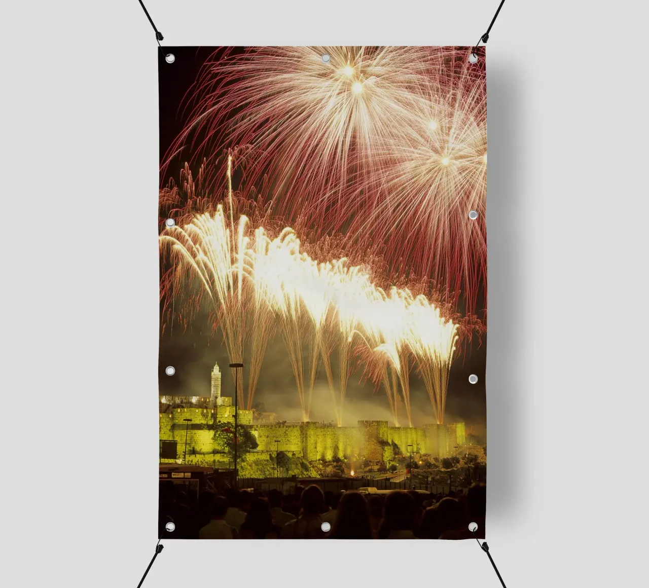 Fuochi d'artificio su Gerusalemme I telo in pvc da Tal Paz-Fridman