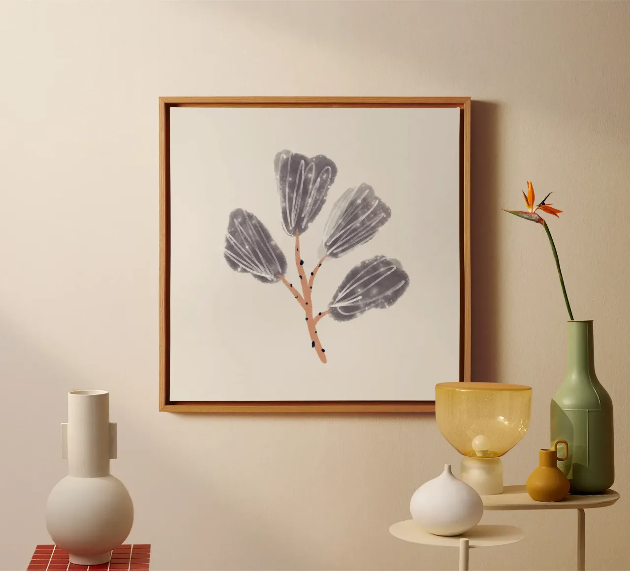 Sea Study No 26 (Square) tela con Cornice a cassetta da treechild