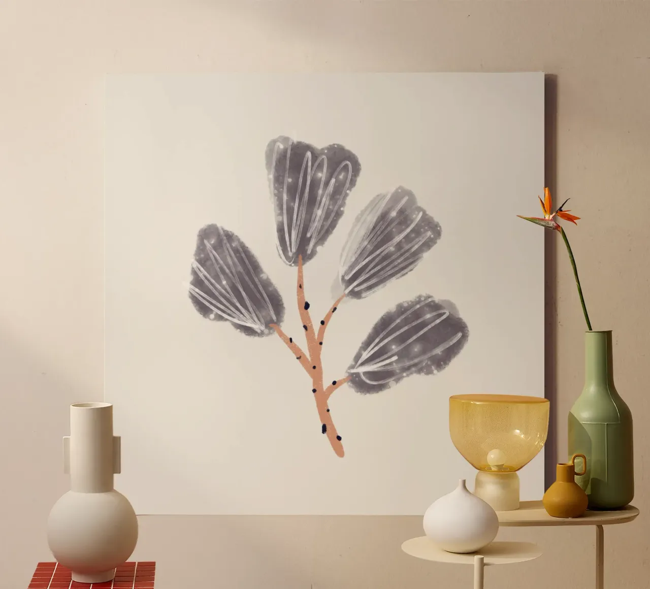 Sea Study No 26 (Square) tela con Cornice a cassetta da treechild
