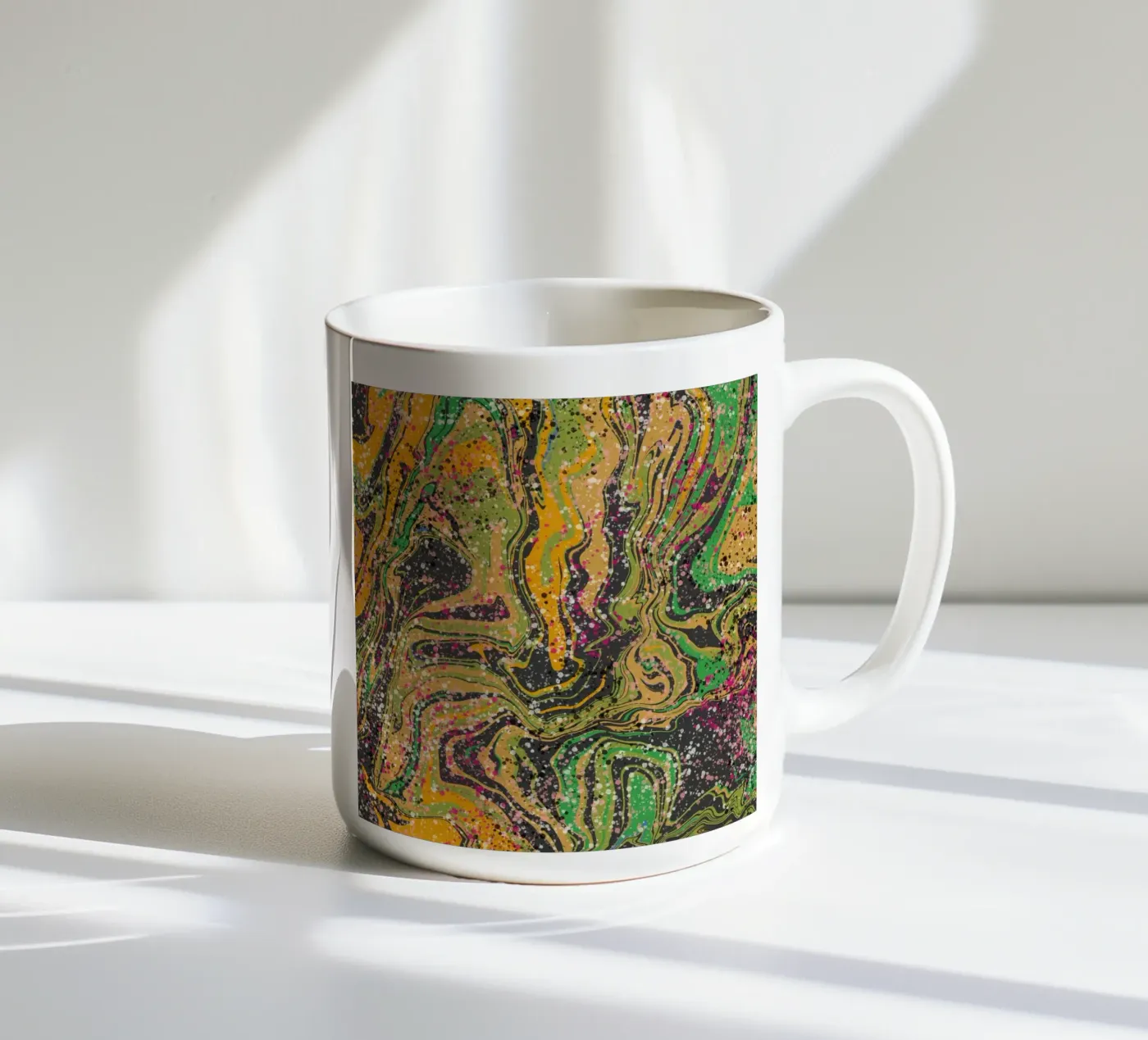 Marble flow 08 ceramic mug by Little Dean