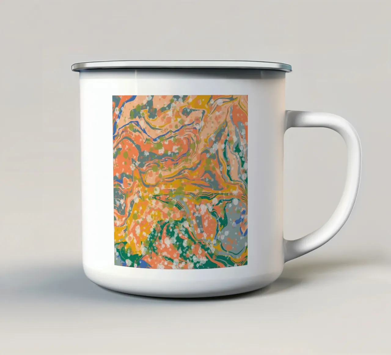 Flusso di marmo 08 tazza in smalto da Little Dean