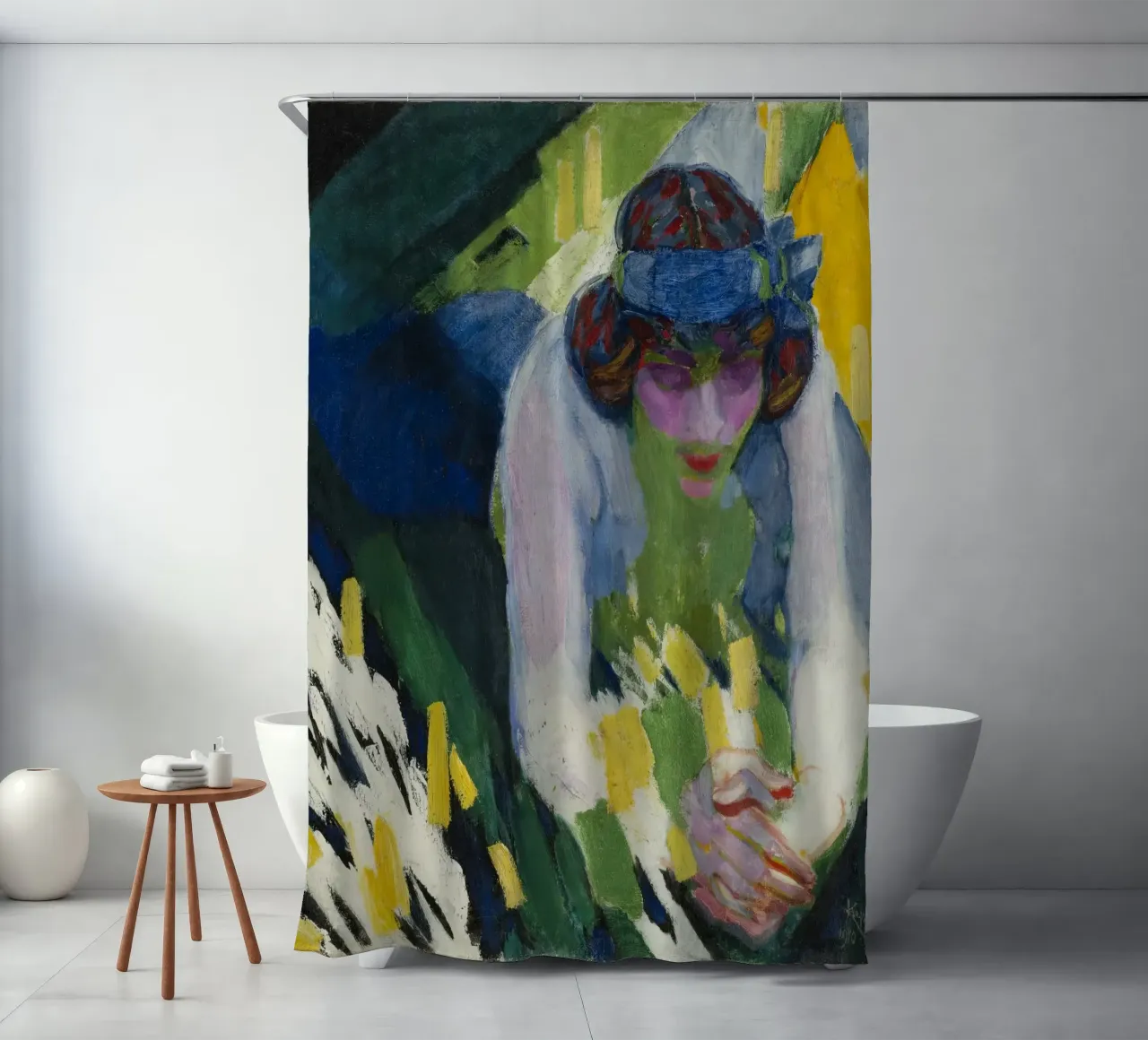 The blue ribbon, 1910 shower curtain by martina