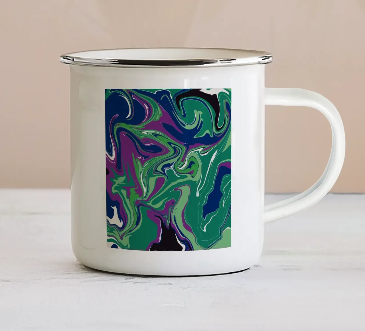 Flusso di marmo 11 tazza in smalto da Little Dean