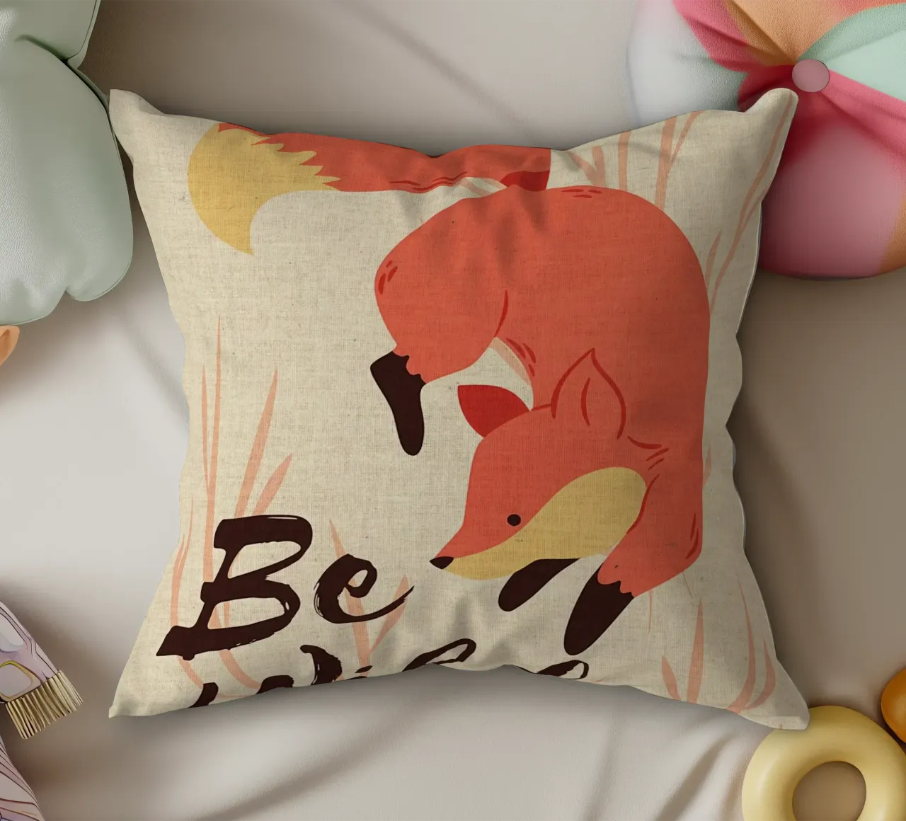 Animale Be Wild Funny Fox cuscino da DavisStudio