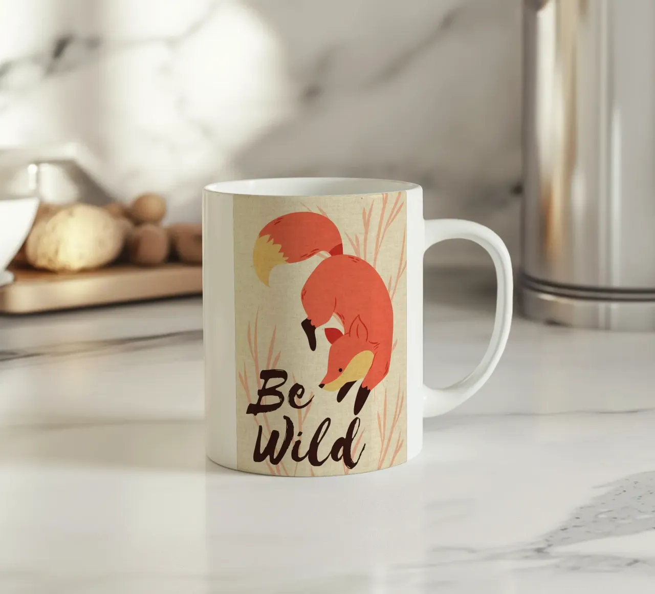 Animale Be Wild Funny Fox tazza in ceramica da DavisStudio