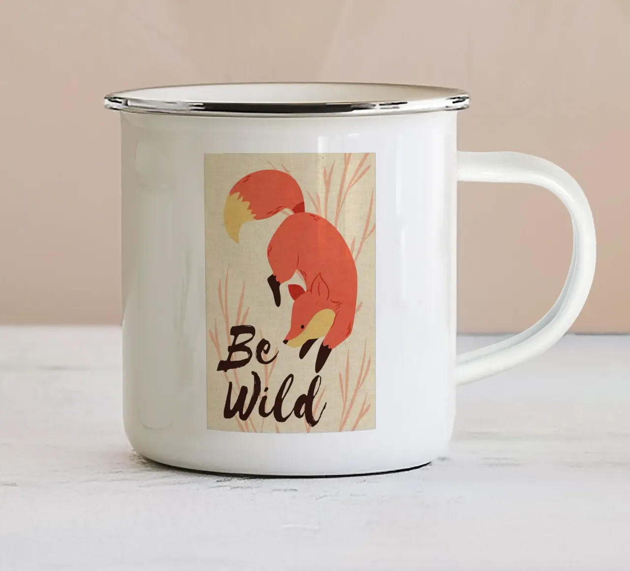 Animale Be Wild Funny Fox tazza in smalto da DavisStudio