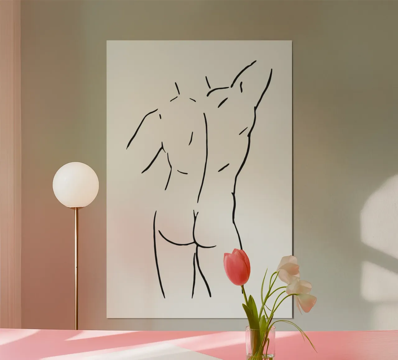 Schizzo del corpo Nº 5 poster con telaio in alluminio da NouveauPrints