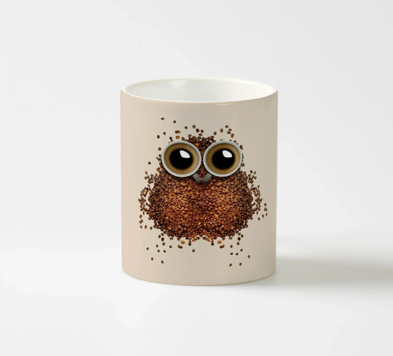 owl coffee ceramic mug by Musadad Shop