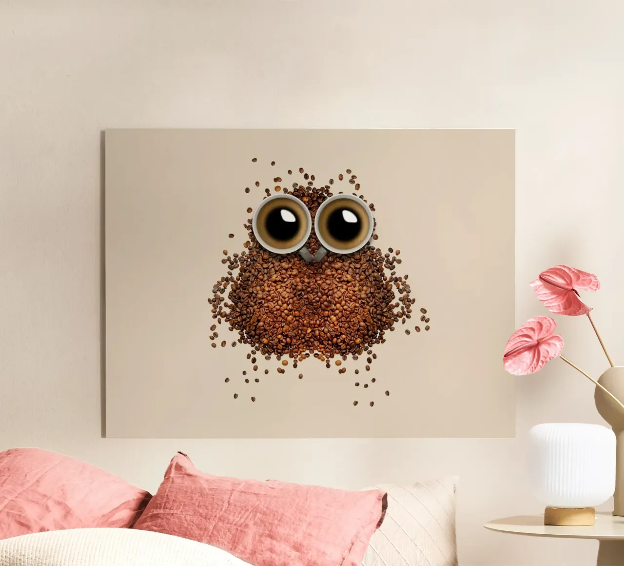 owl coffee acrylic glass by Musadad Shop