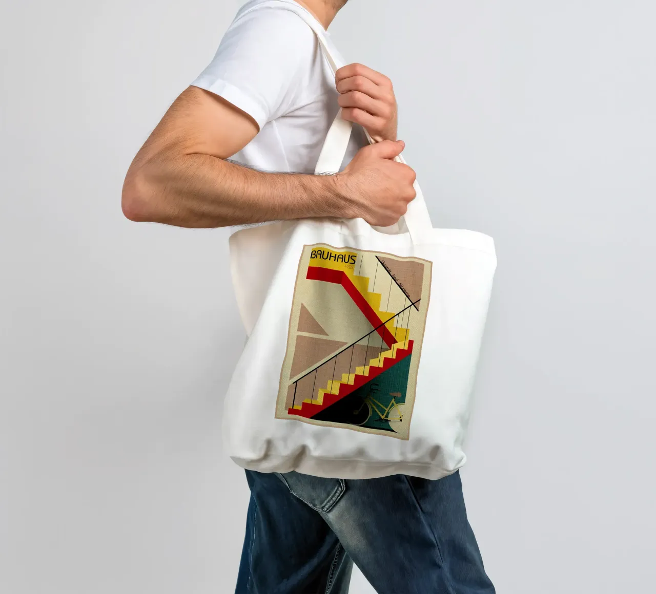 Poster per scale Bauhaus borsa in juta da CourtneyStudio