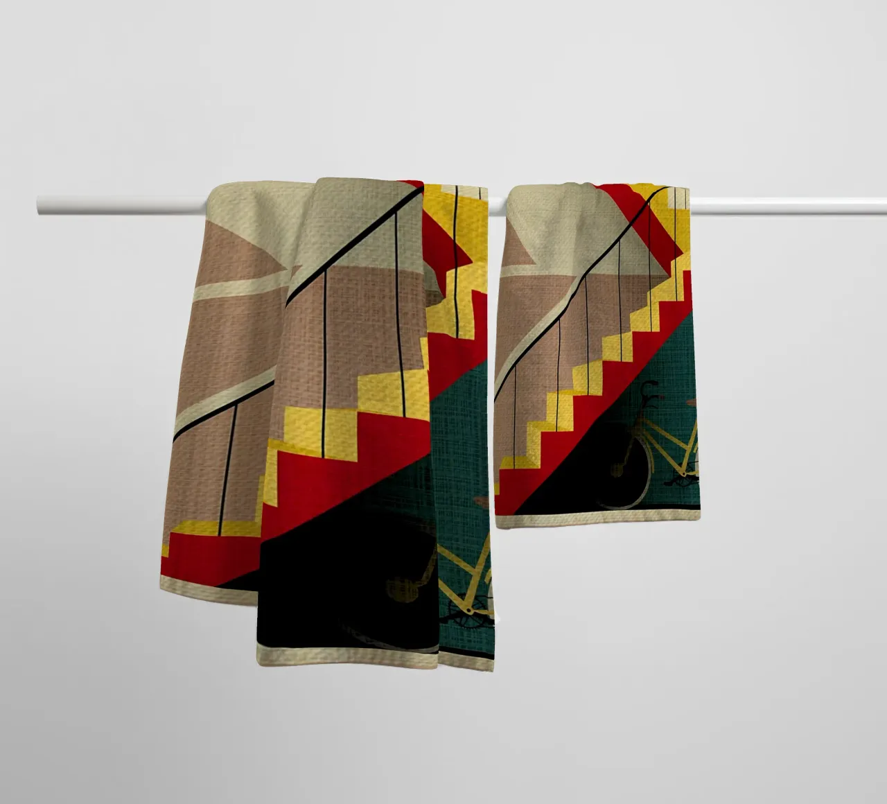 Poster per scale Bauhaus asciugamano da bagno da CourtneyStudio