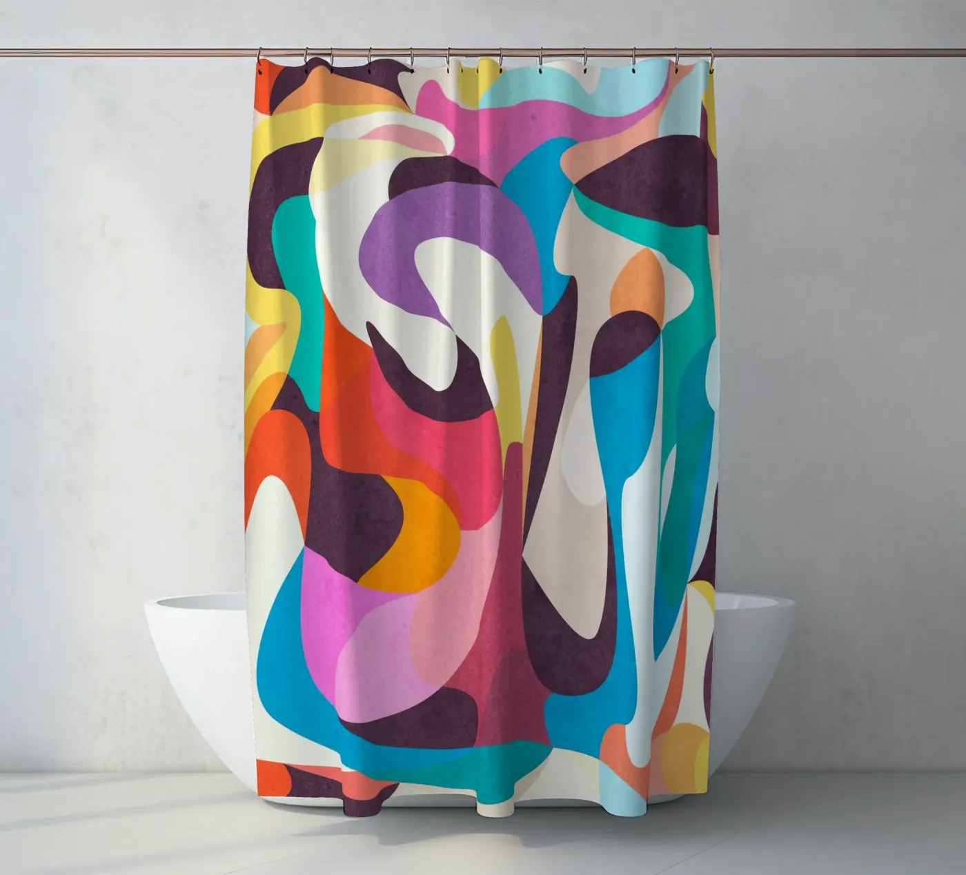 Speelse stemming douchegordijn van Abstract Joy