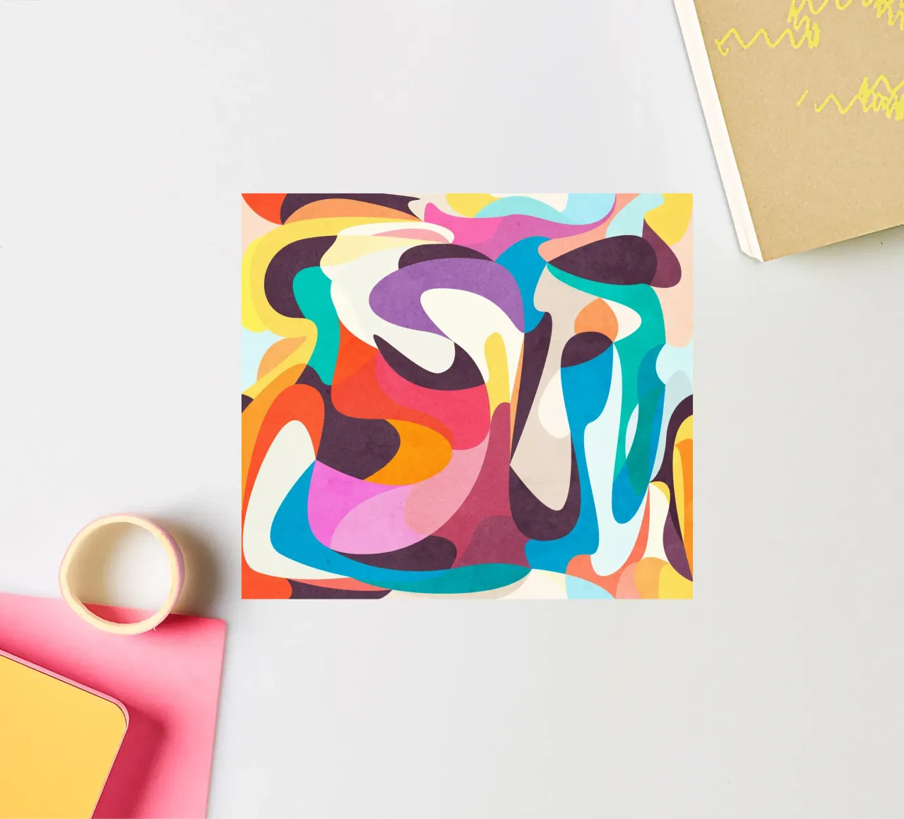 Speelse stemming sticker van Abstract 888