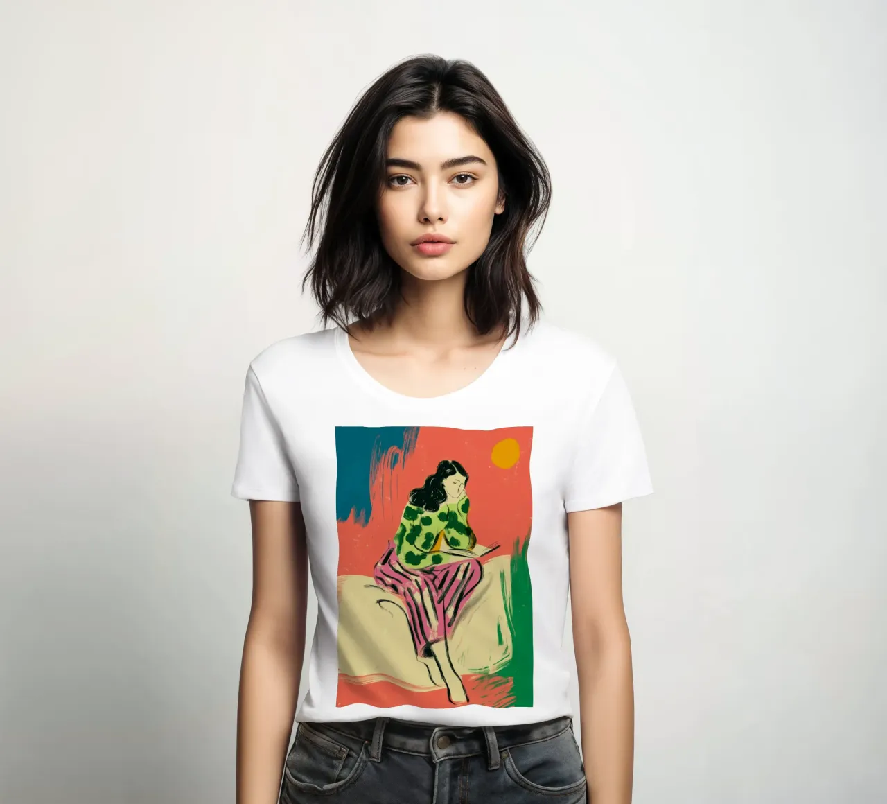 Afternoon Pages women's fitted t-shirt by Clara August