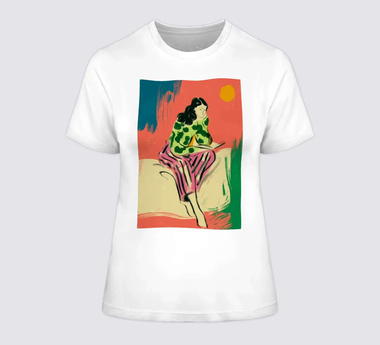Afternoon Pages women's fitted t-shirt by Clara August