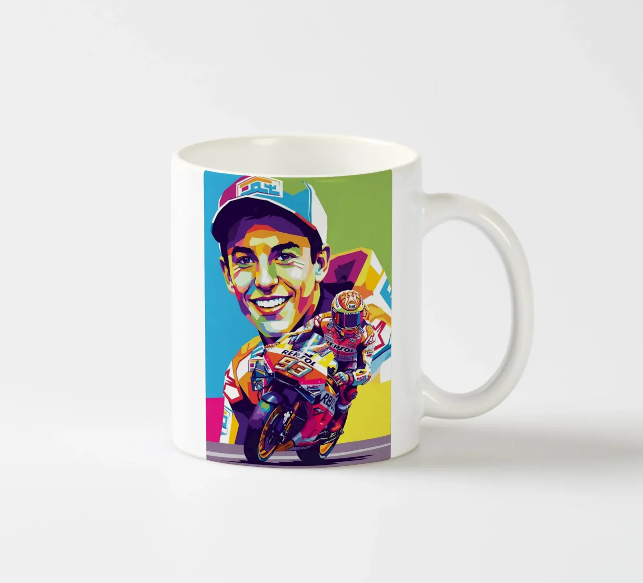 Marc Marquez art tazza in ceramica da Hantamrata