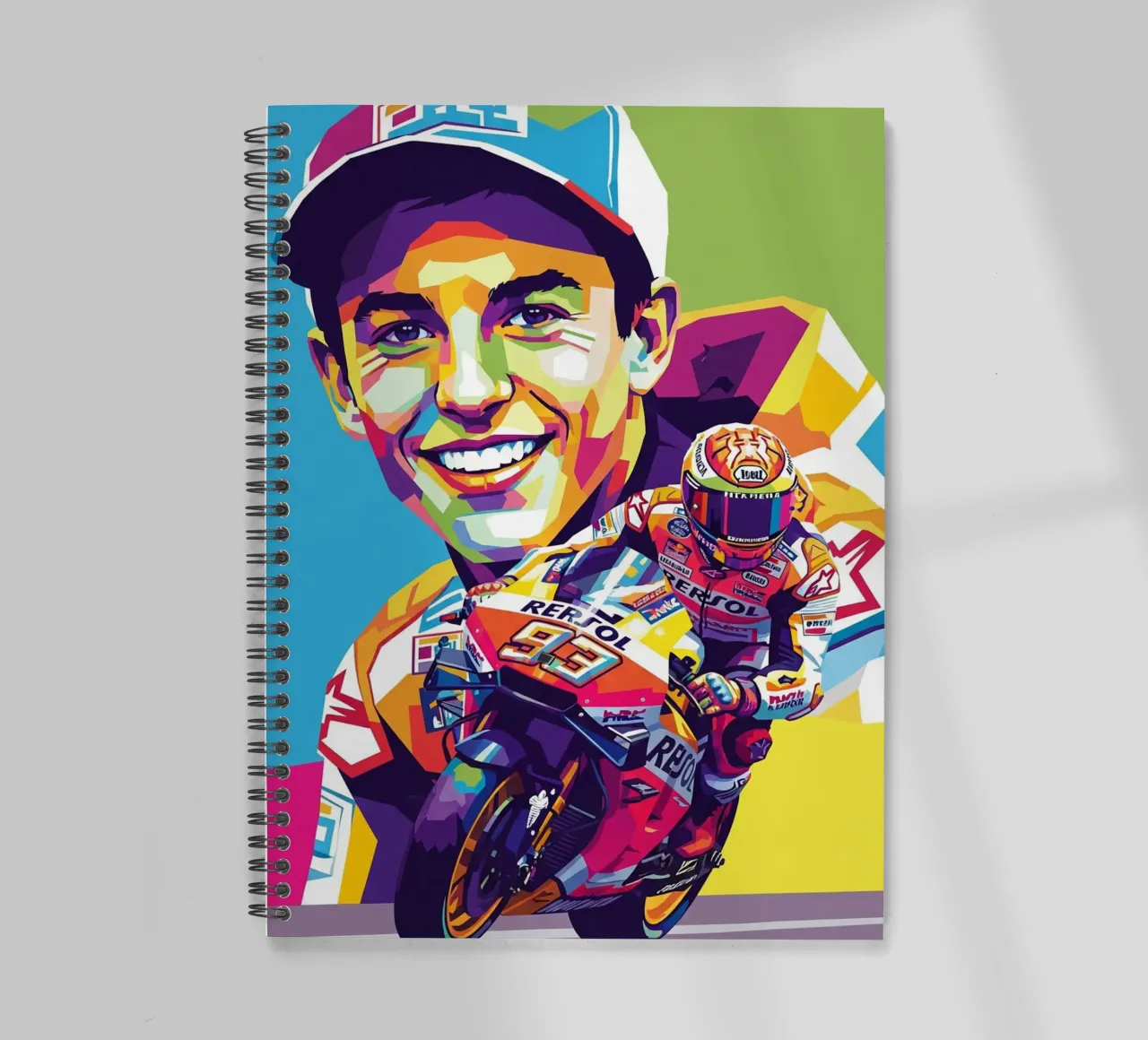 Marc Marquez art spiral notebook by Hantamrata