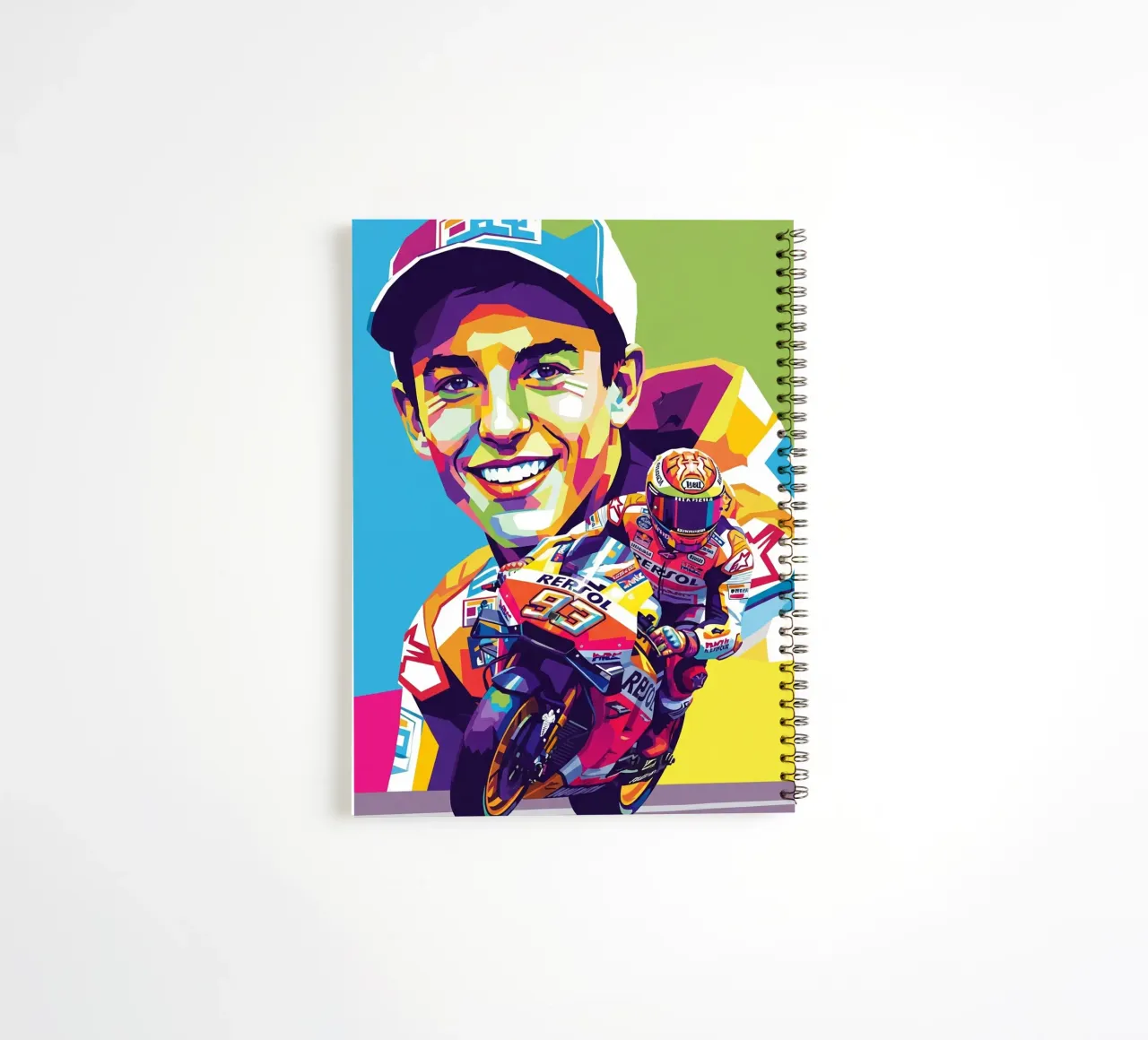 Marc Marquez art spiral notebook by Hantamrata