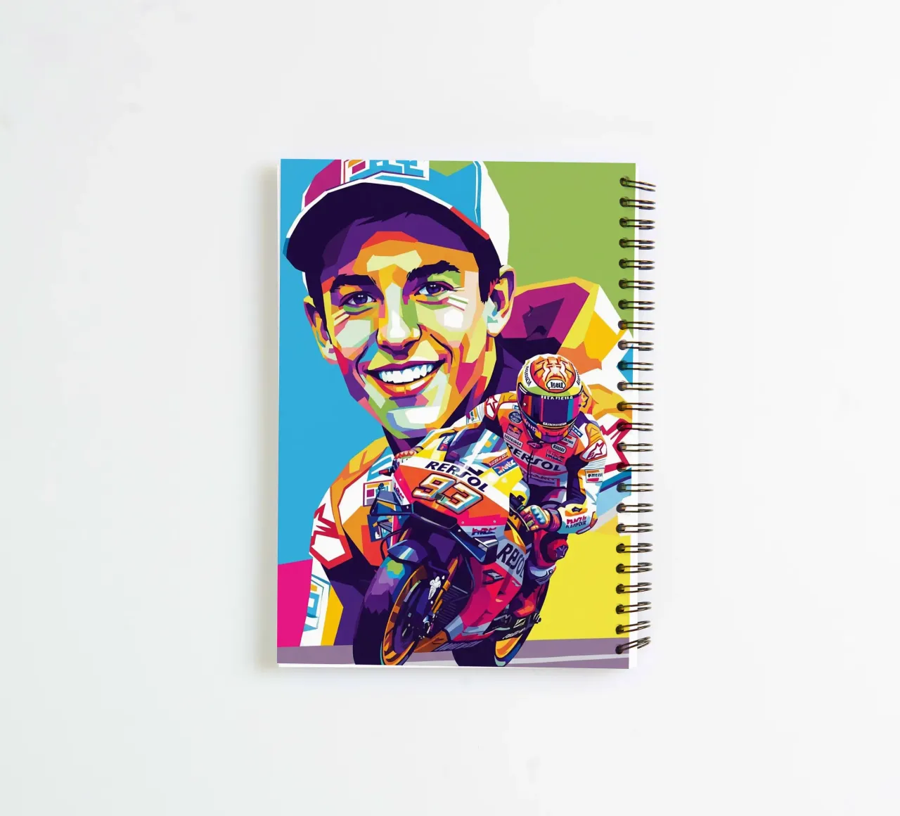 Marc Marquez art spiral notebook by Hantamrata