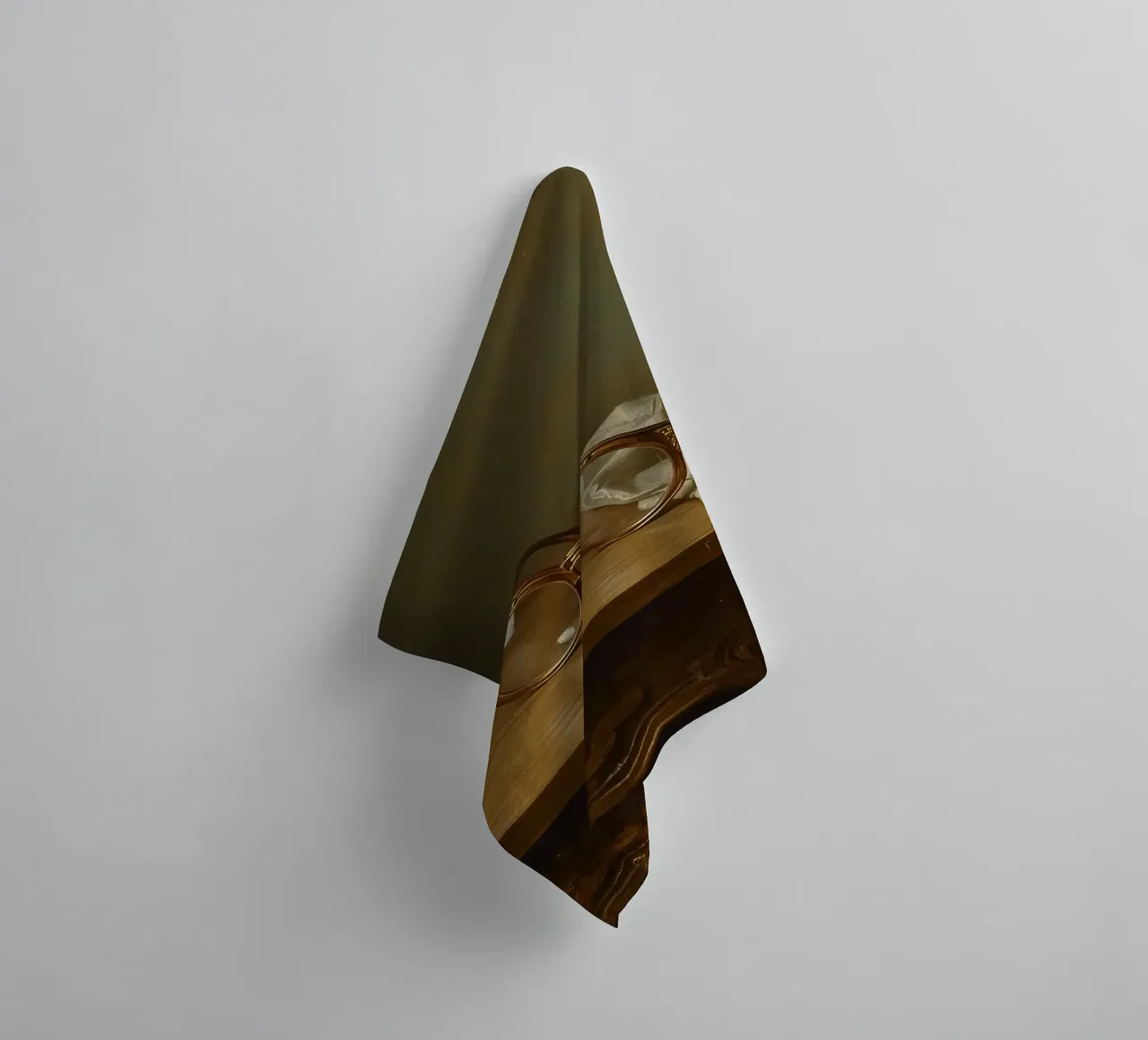 Verres anciens posés sur une table en bois serviette de bain de DesignDoodle