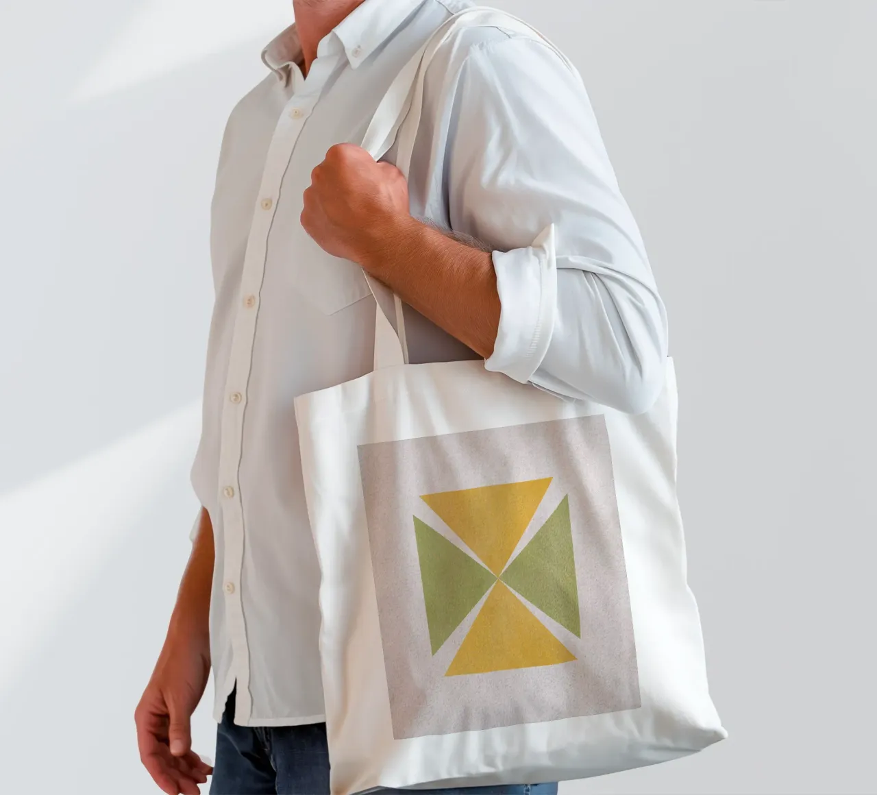 Angular shapes tote bag by Little Dean