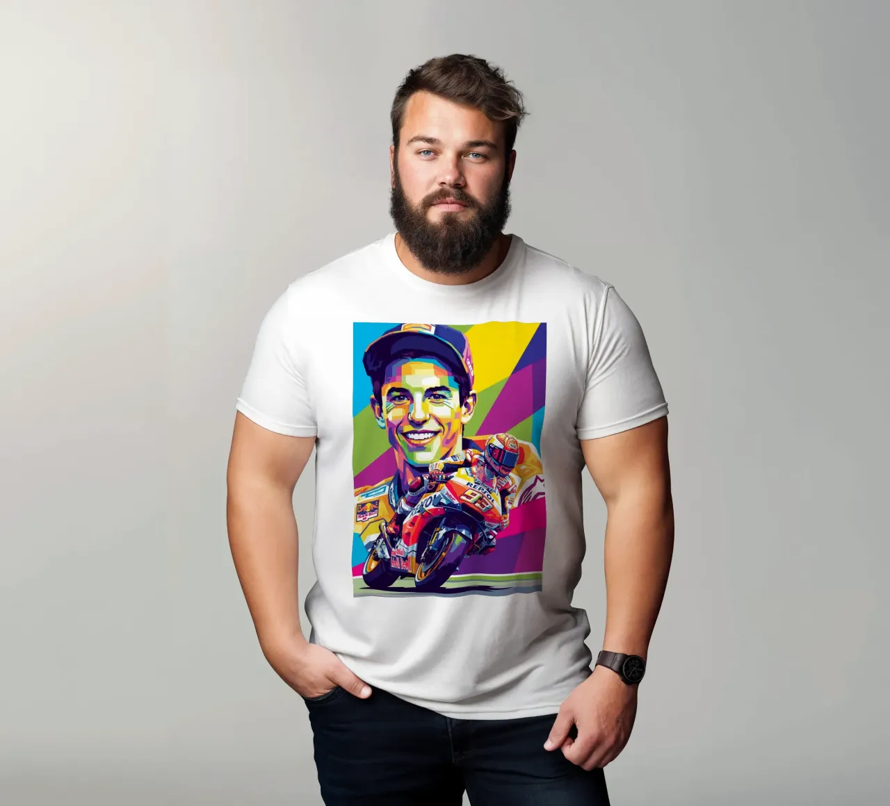 Marc Marquez smile t-shirt by Hantamrata