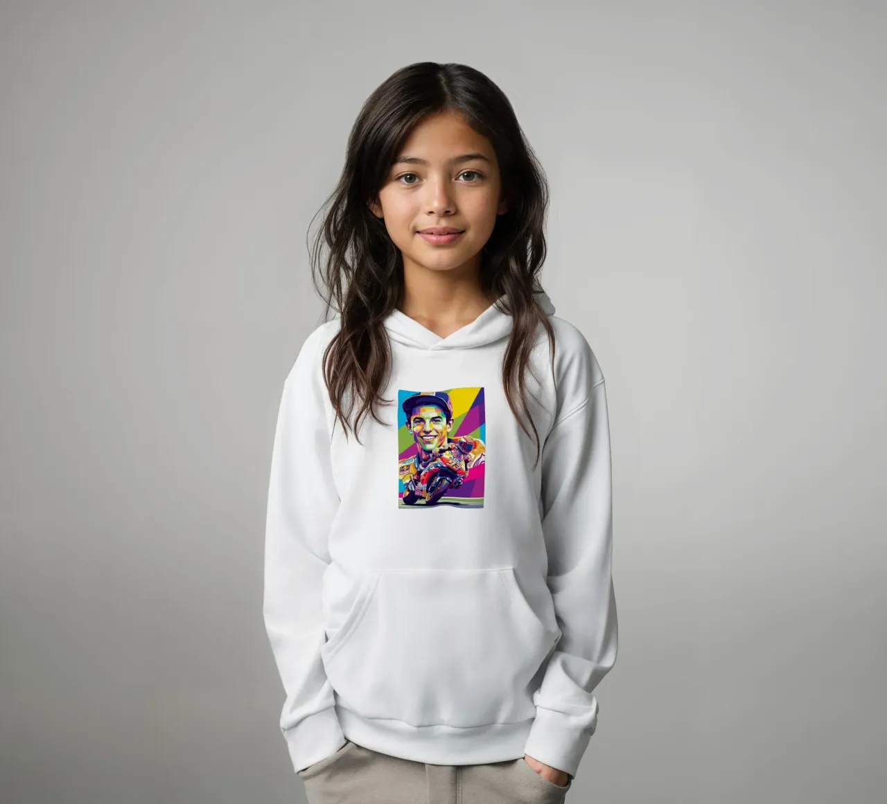 Marc Marquez smile kids hoodie by Hantamrata