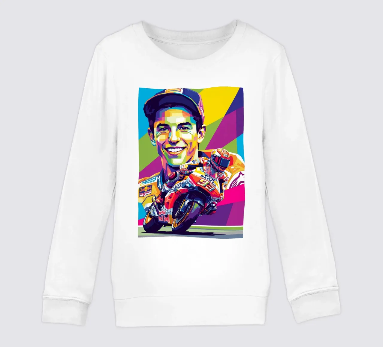 Marc Marquez smile kids sweatshirt by Hantamrata