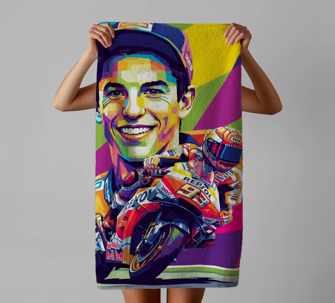 Marc Marquez smile towel by Hantamrata