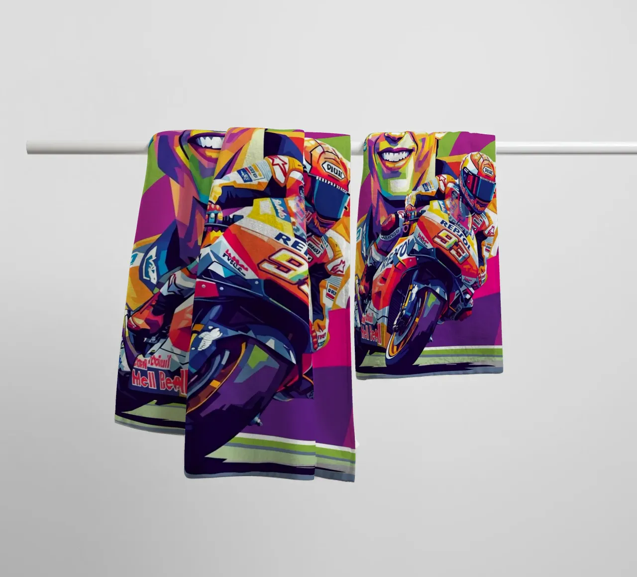 Marc Marquez smile towel by Hantamrata