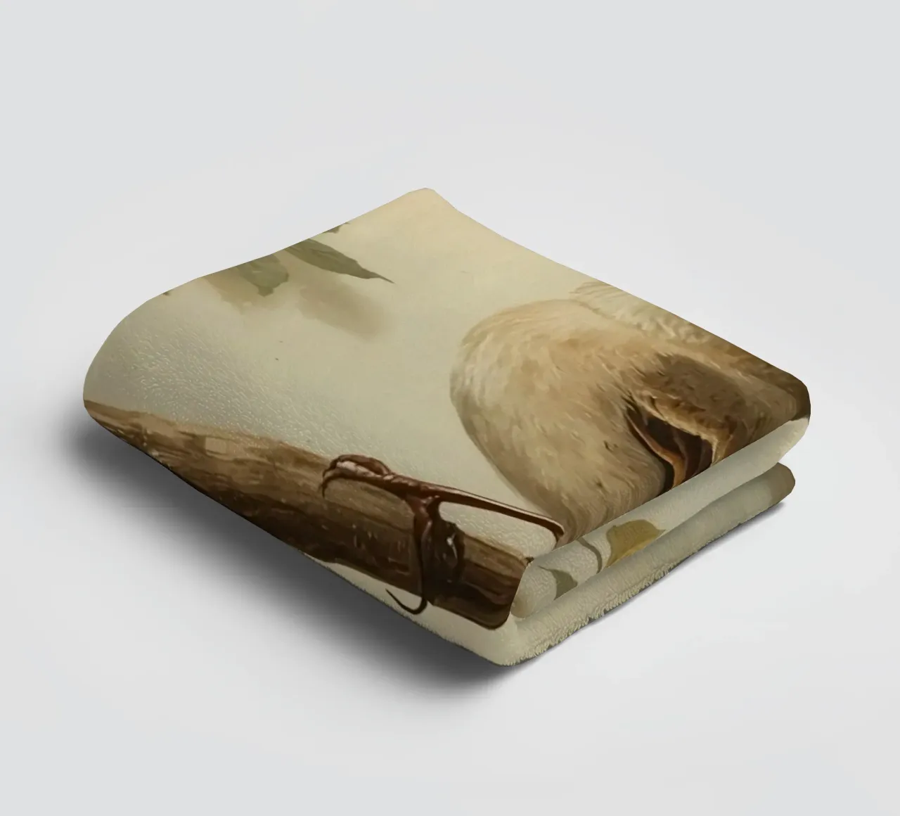 Sperling auf einem Zweig mit weichen Blättern in einer ruhigen Handtuch von DesignDoodle