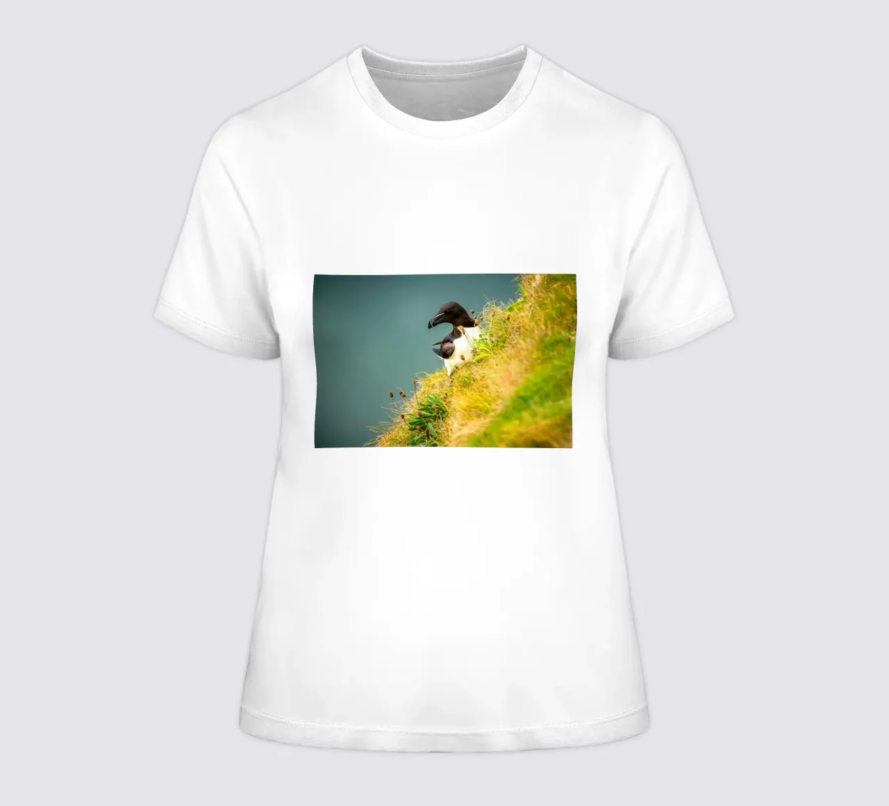 bird grass women's fitted t-shirt by Earthly Visions