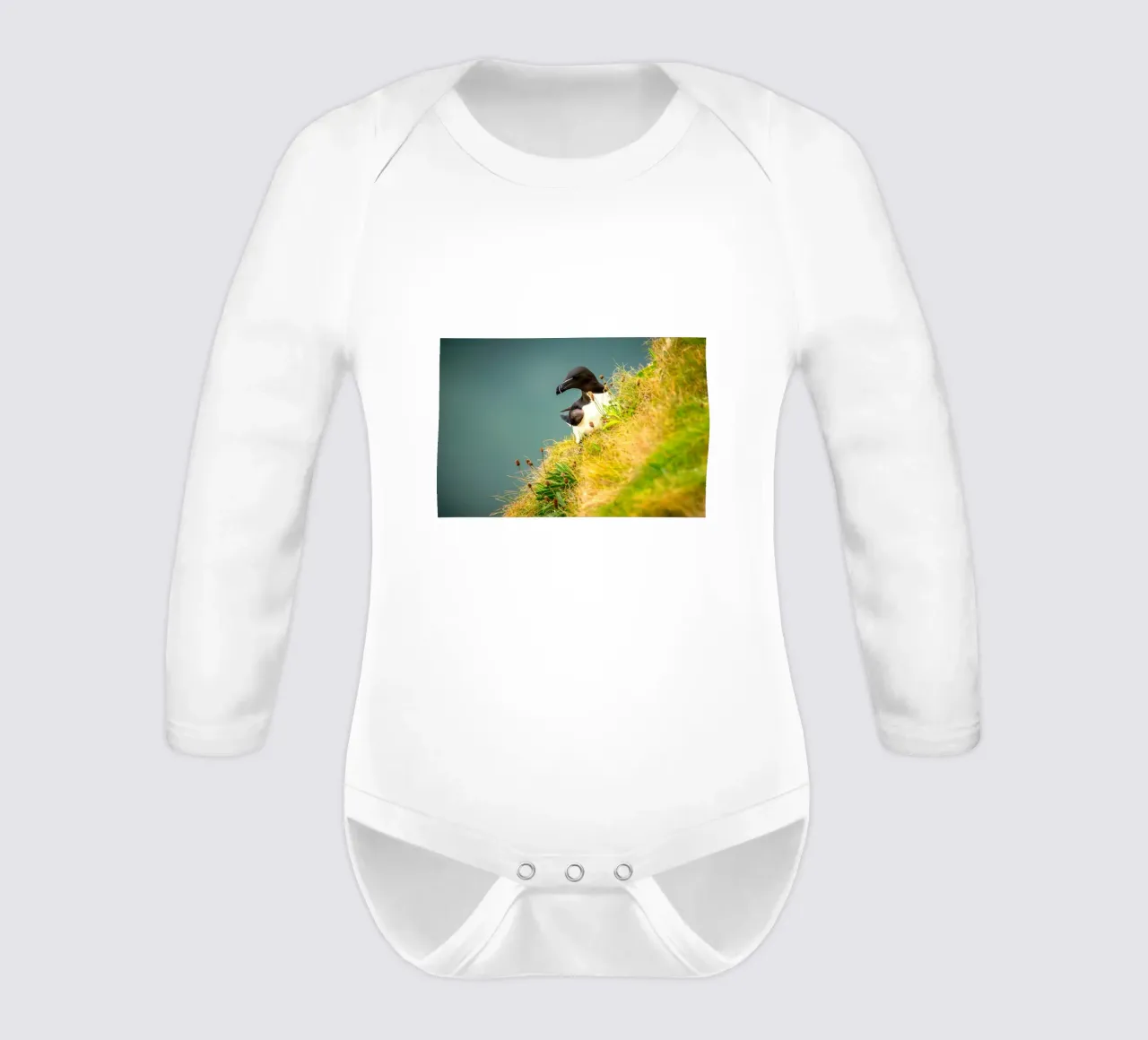 Vogelgras Langarm Babybody von Earthly Visions
