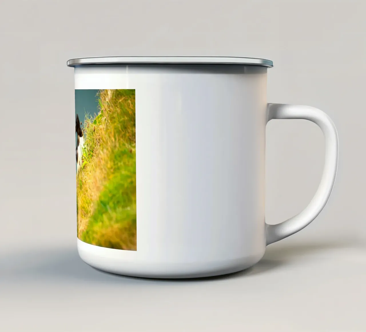 uccello erba tazza in smalto da Earthly Visions
