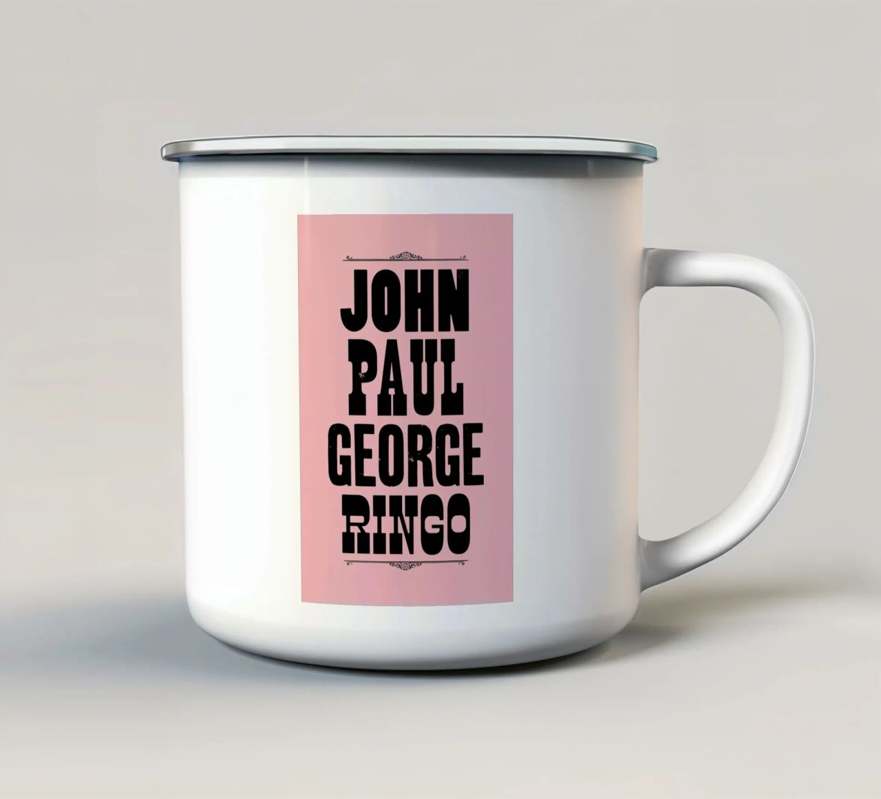 JOHN PAUL GEORGE & RINGO tazza in smalto da The Indoor Type