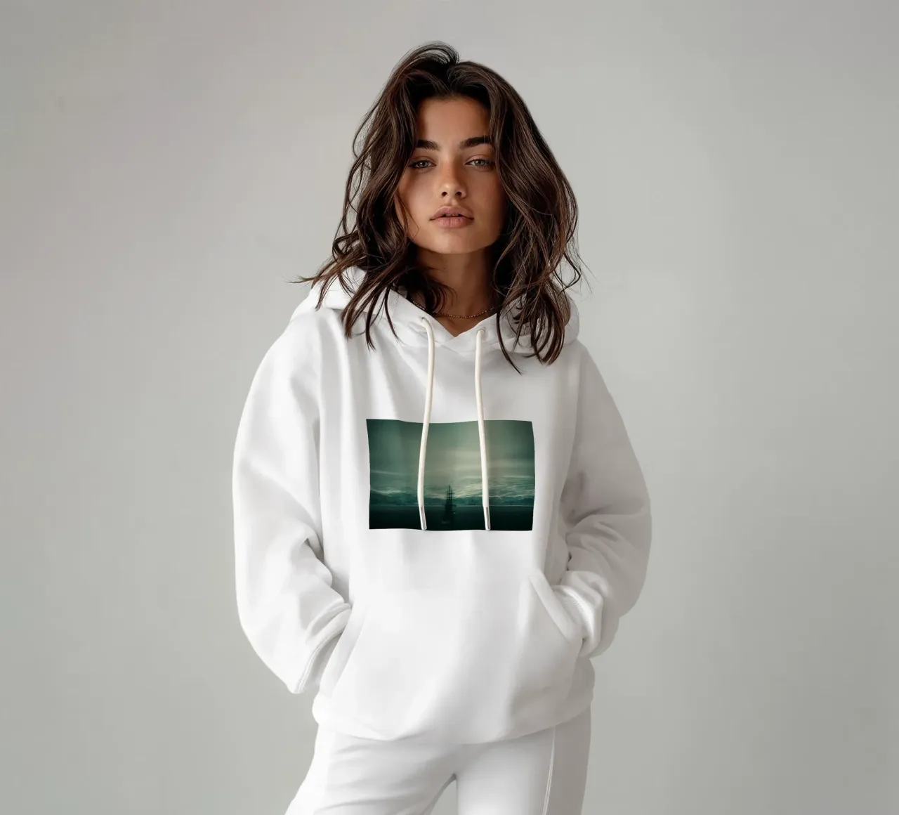 nave oceano felpa con cappuccio da Earthly Visions