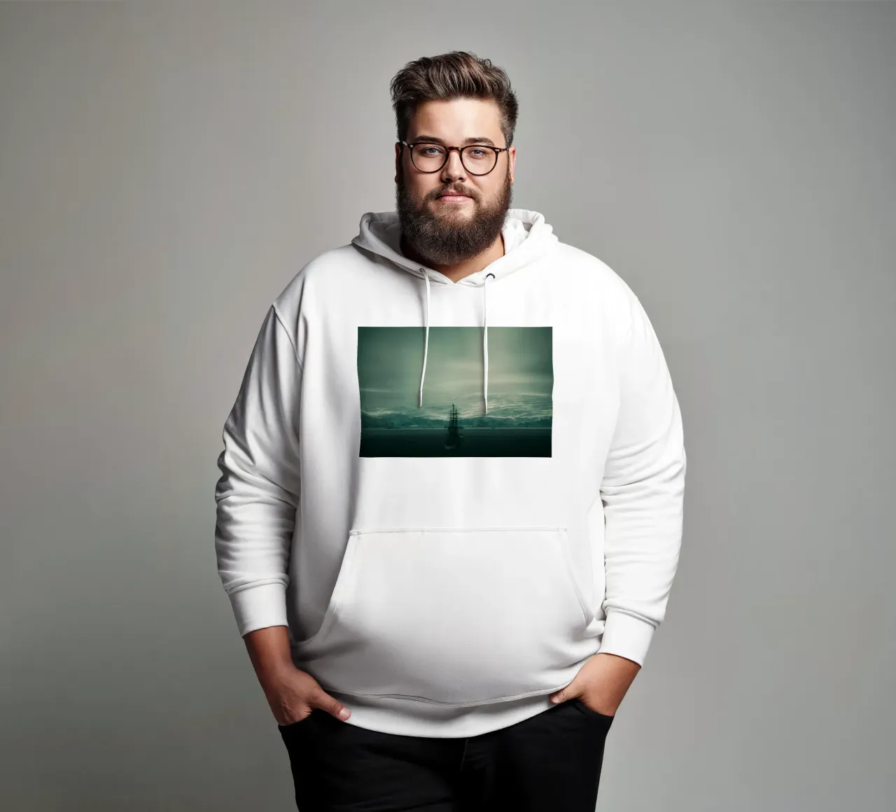 nave oceano felpa con cappuccio da Earthly Visions