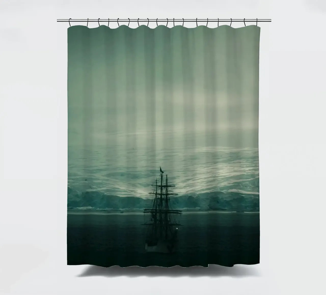 ship ocean shower curtain by Earthly Visions