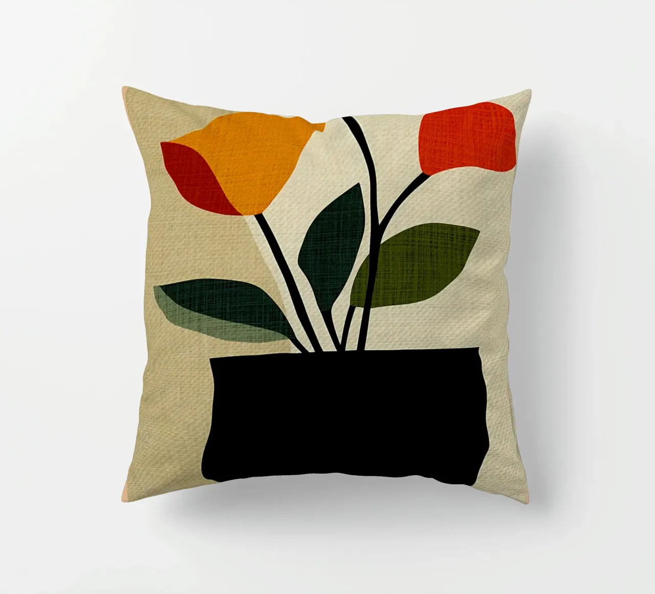 Vaso di fiori astratto minimalista cuscino da CourtneyStudio