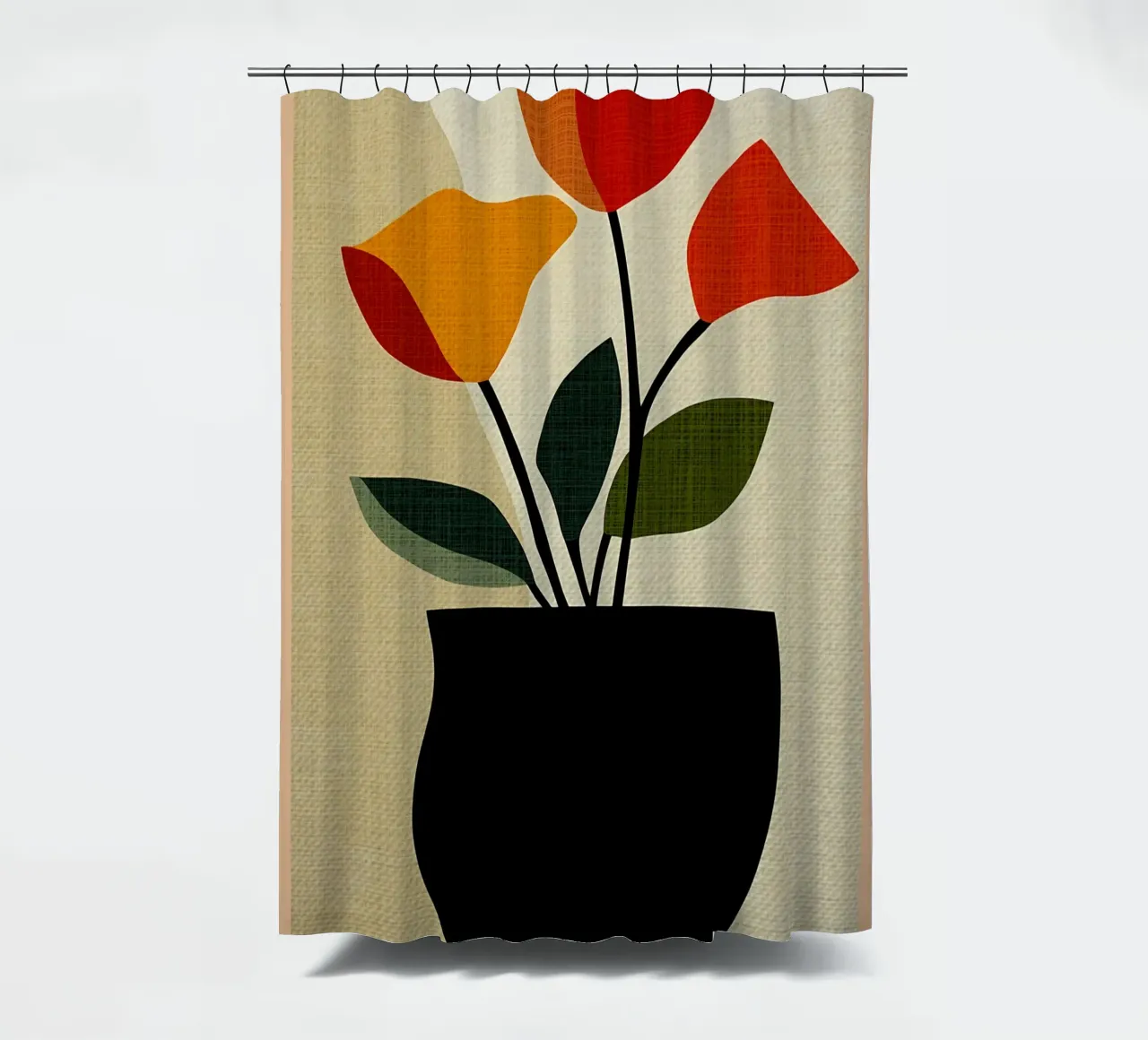 Minimaler abstrakter Blumentopf Duschvorhang von CourtneyStudio