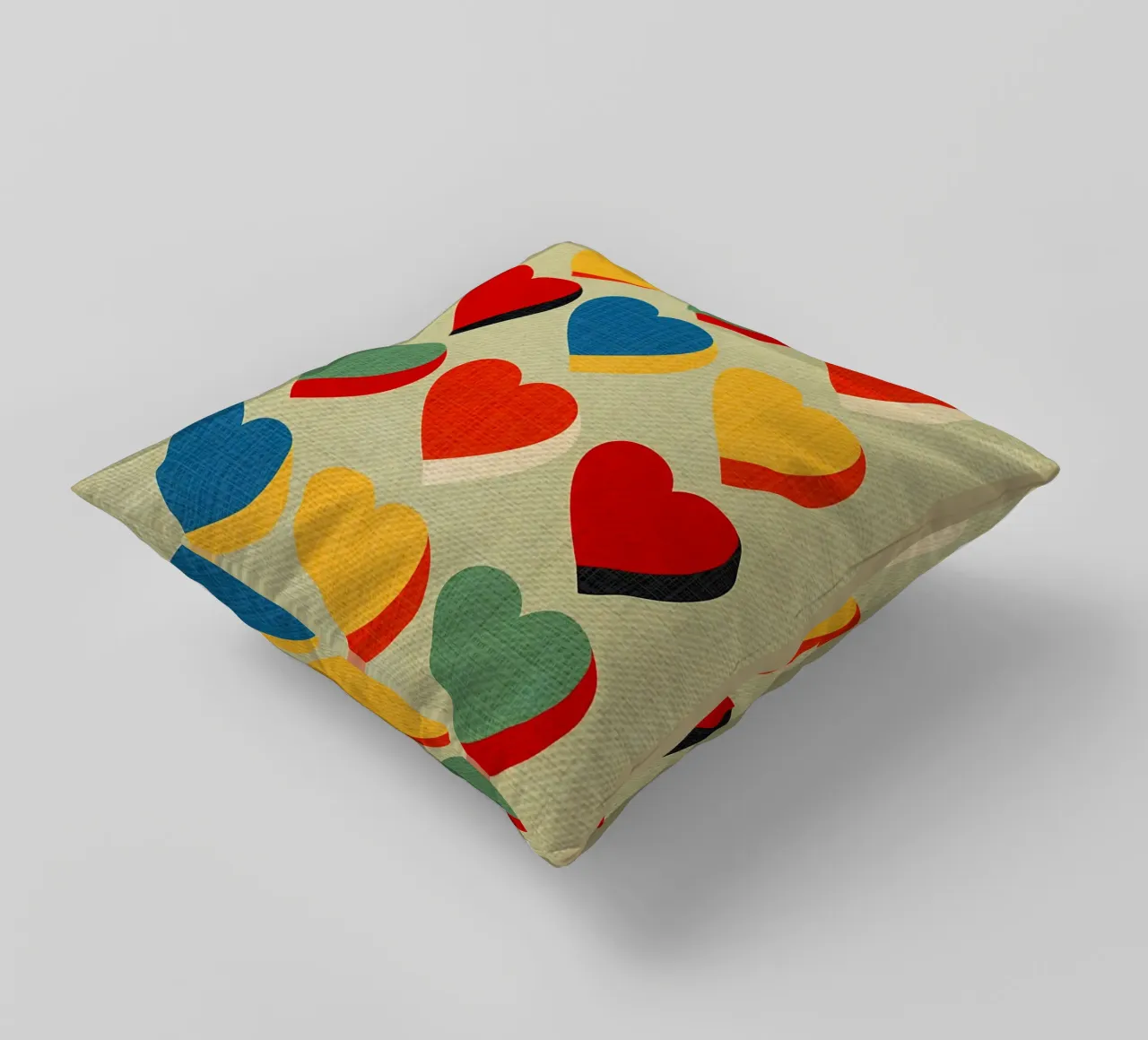 Motivo a cuore retrò in stile Bauhaus cuscino da CourtneyStudio