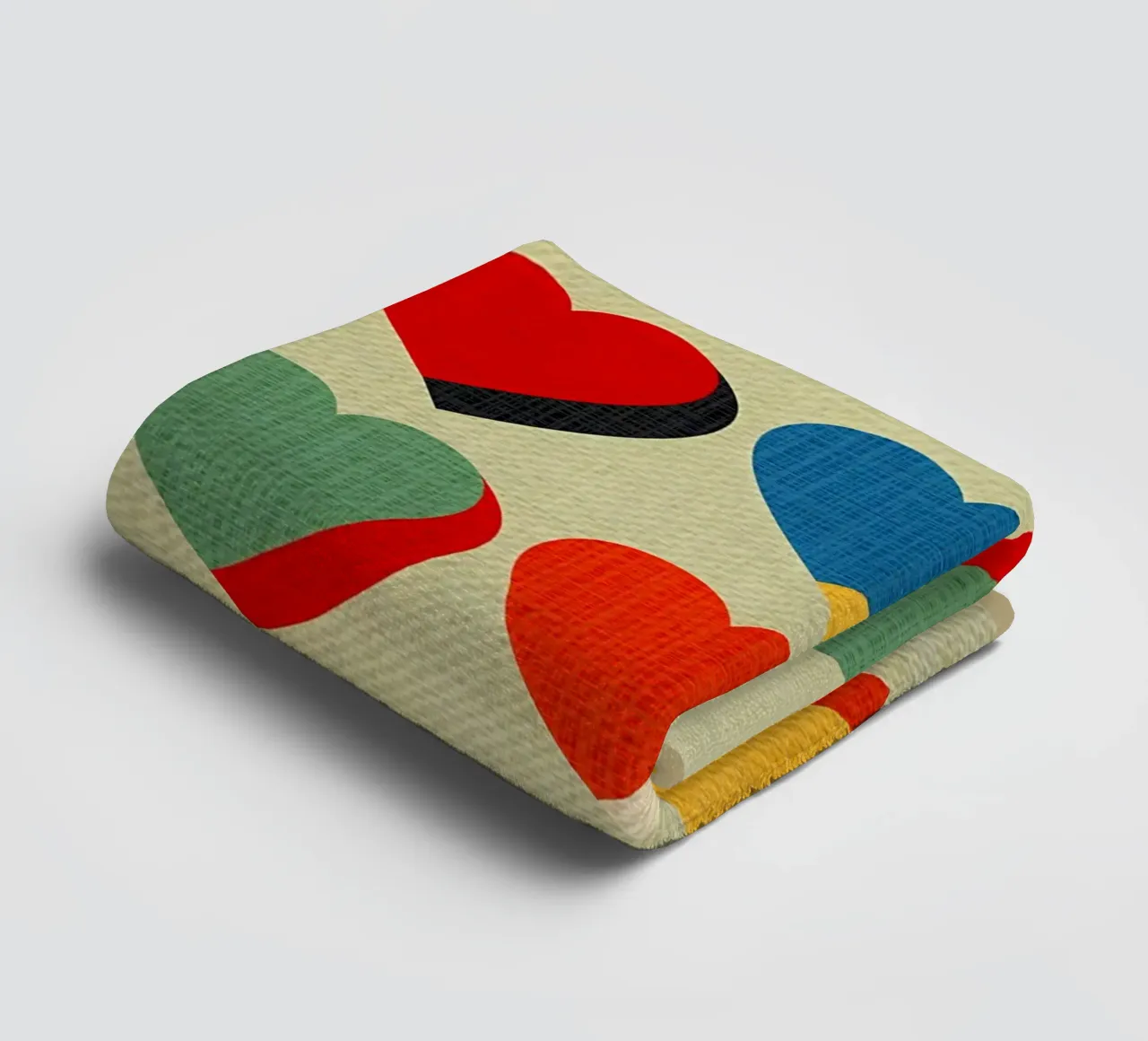 Retro Heart Pattern Bauhaus Style Handtuch von CourtneyStudio