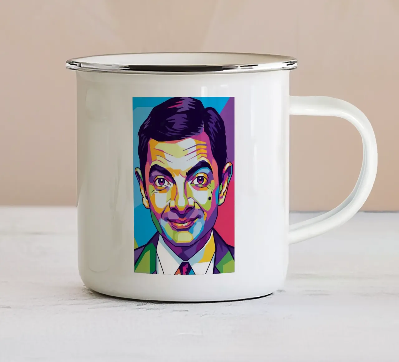 Mr. Bean iconic style tazza in smalto da Hantamrata