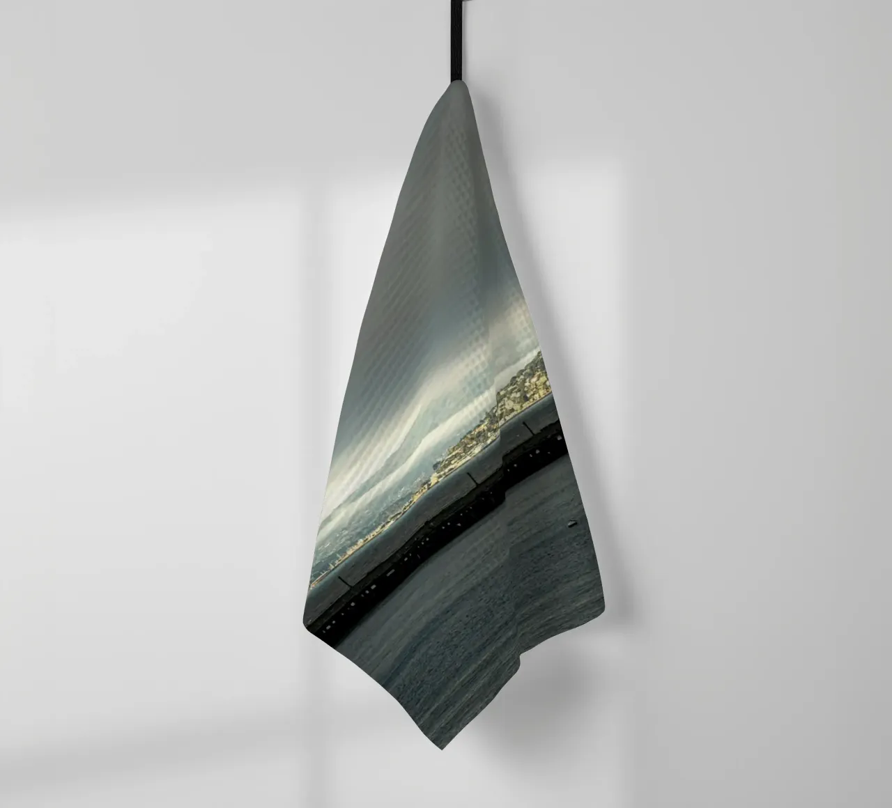 ocean pier tea towel by Earthly Visions